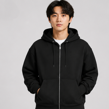Unisex Zip Hoodie Black