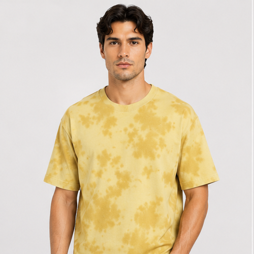 Unisex Tie Dye Oversized T-Shirt Yellow