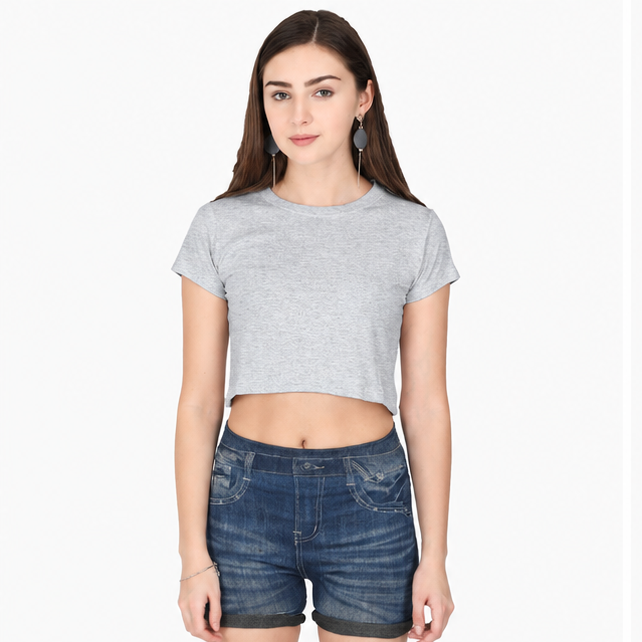 Crop Top Grey Melange 