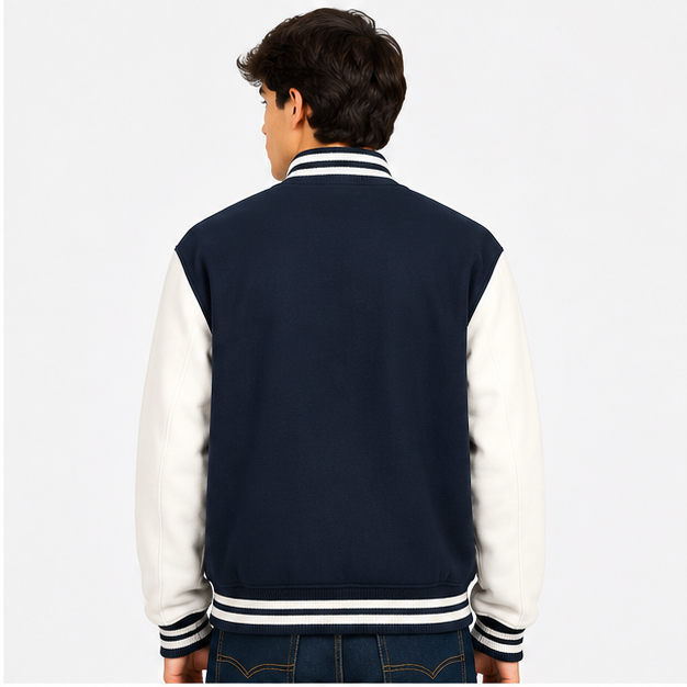 Unisex Varsity Jacket Navy Blue