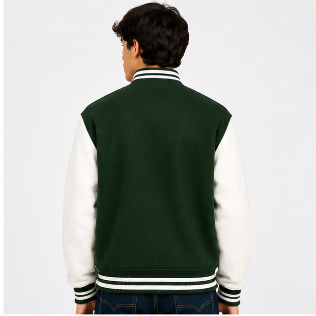 Unisex Varsity Jacket Bottle Green