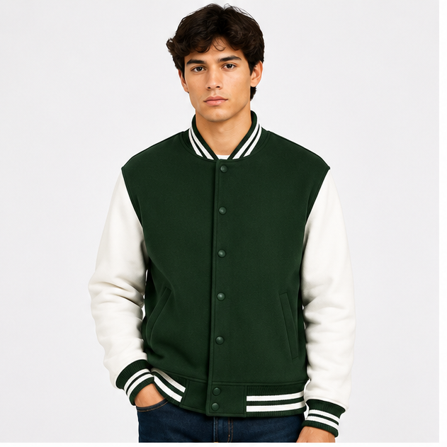 Unisex Varsity Jacket Bottle Green