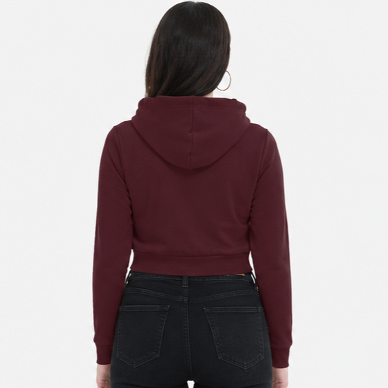 Cropped Hoodie Maroon