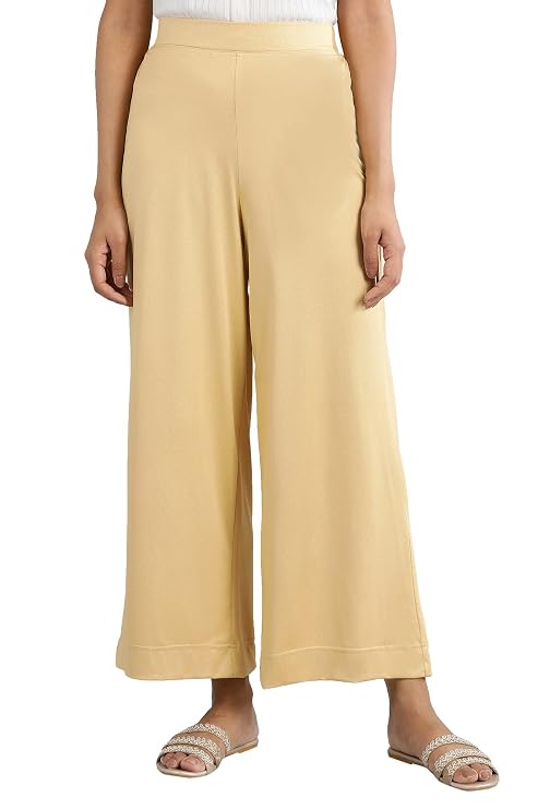 Aurelia Women's Regular Fit Mid Rise Strechable Regular Palazzos | Ankle Length Palazzo Pants