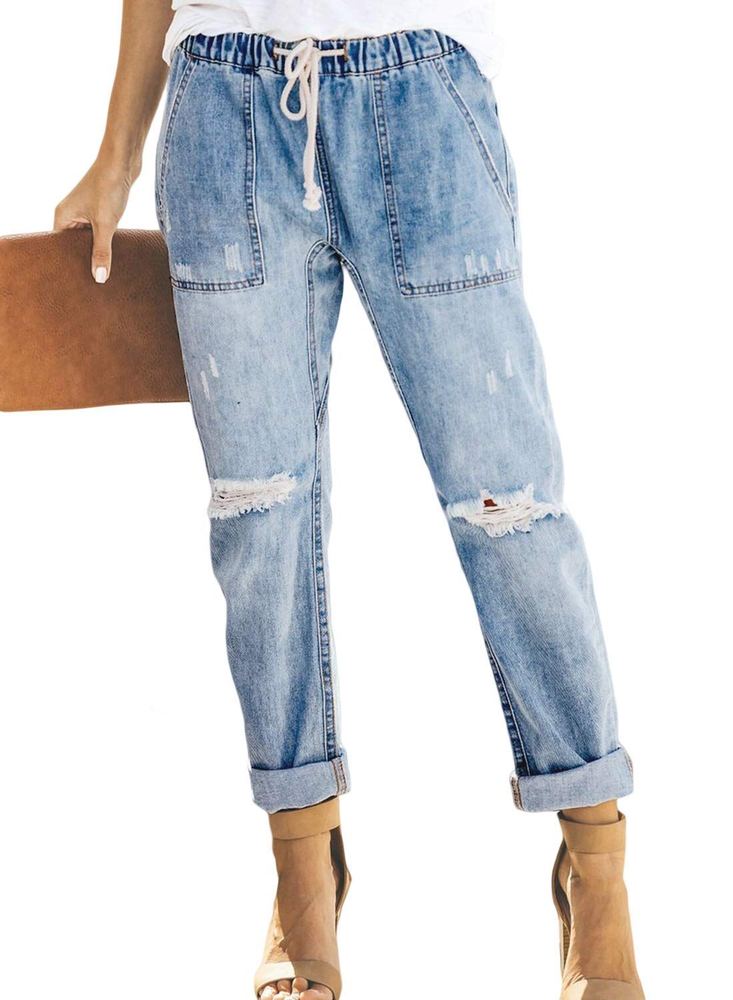 Metietila Women's Ripped Mid-Rise Denim Bermuda Shorts Frayed Raw Hem Stretch Jean Shorts