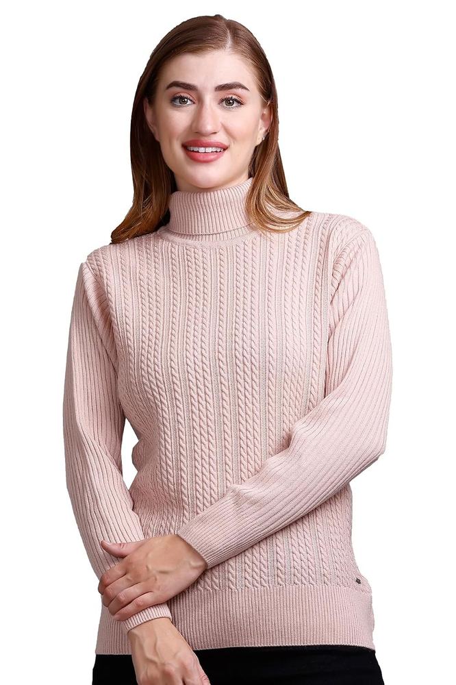 GODFREY Women's High Neck Knitted Woolen Sweater