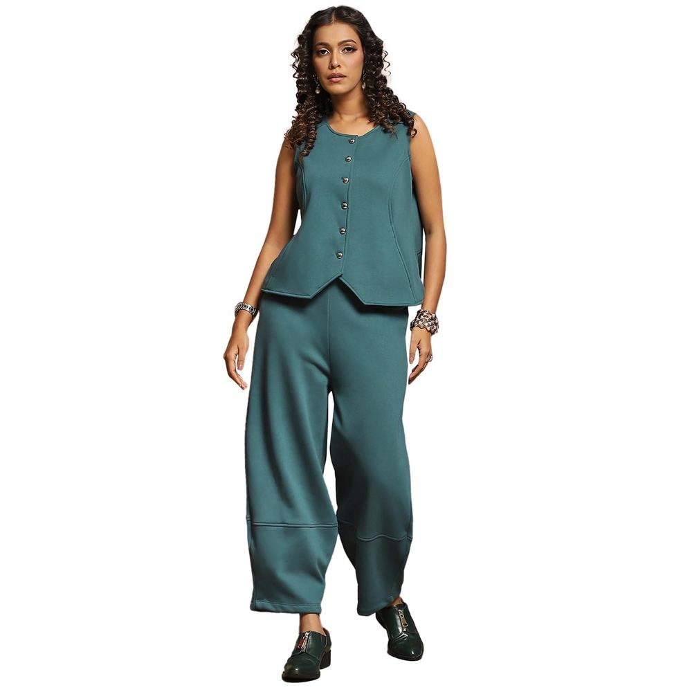 Women's Cozy Fleece 2 Pcs Cord Set with Unique Shaped Panel Design | Plus Size Soft Winter Co-Ord Set for Women | Stylish Warm Outfit for Casual & Lounge Wear | Available in Sizes XS to 5XL