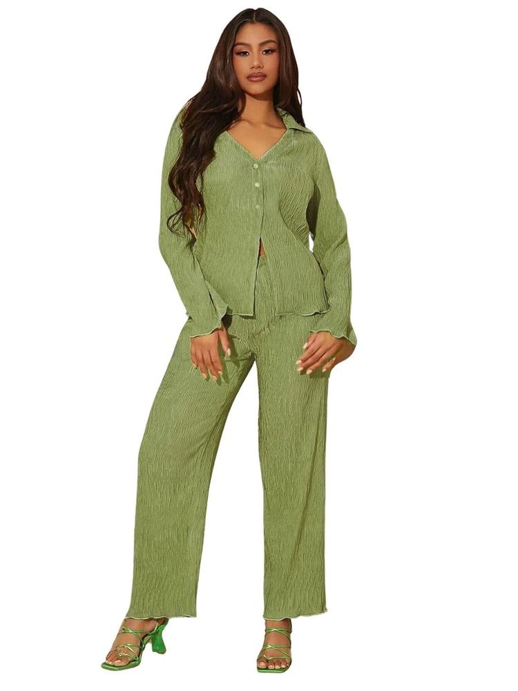 GRECIILOOKS Co ord Set Women Stylish lycra| Woman Dress | Summer Cord Sets for Women's | Trendy Casual Shirt and Pants | Pyjama Set's Solid & Latest Beach, Resort Outfits Full Sleeve
