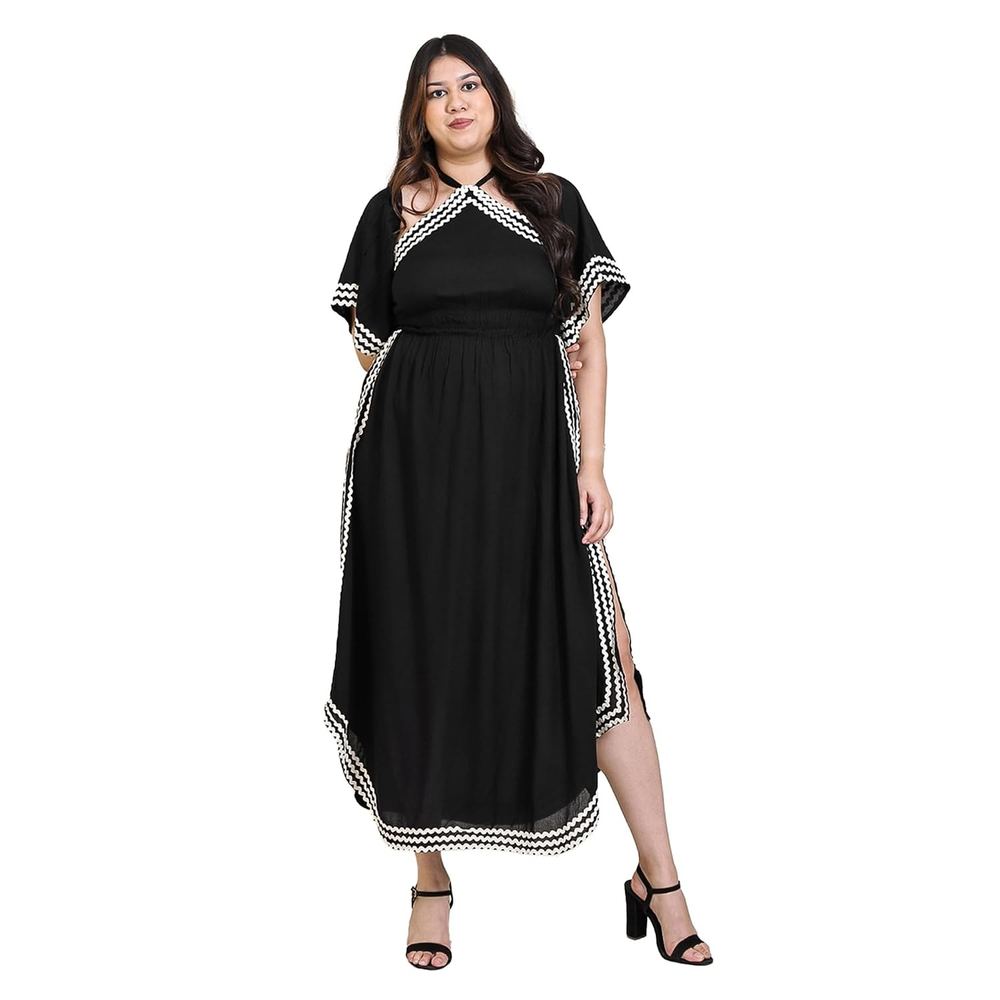 The Pink Moon Women's Maxi Plus Size Lurex Dress - (DRS_100_GOLDLX)