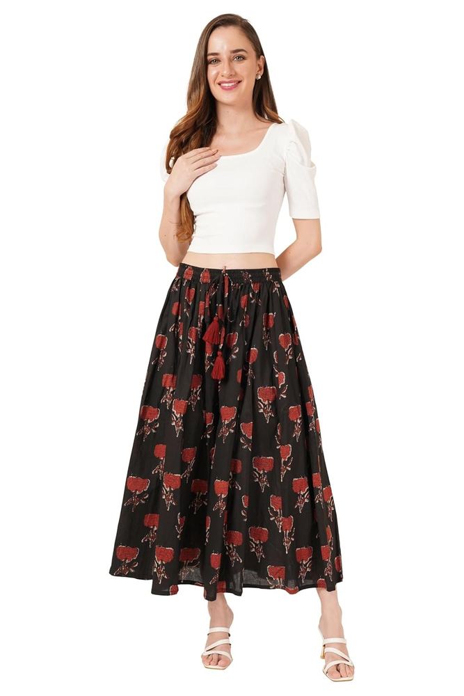 COTLAND Fashions Women Skirt Style Palazzo for Women | Pre Shrunk Cotton | Ethnic Pant | Full Flared Elastic Waist with Pockets