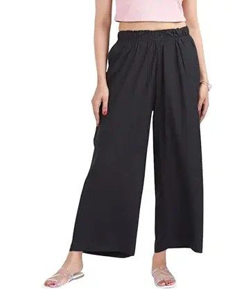 Mlada Rayon Palazzo Pants for Women | Palazzo Pant for Women | Palazzo for Office Wear | Mid Rise Palazzo Pants | Regular Fit Palazzo Pants for Women | Relaxed Palazzo Pants | Solid Palazzo Pants
