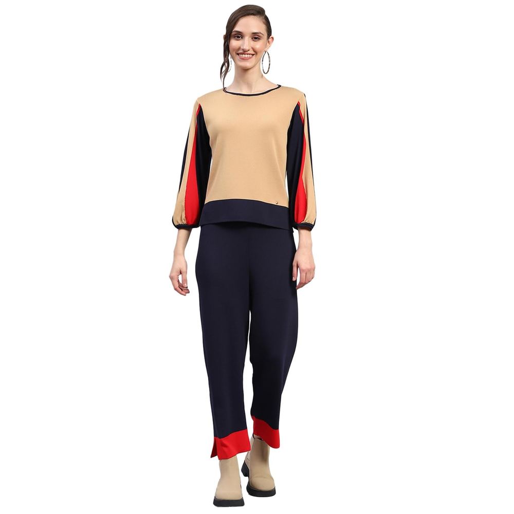 Monte Carlo Womens Solid Round Neck Full Sleeve Cord Set (1239827CD)