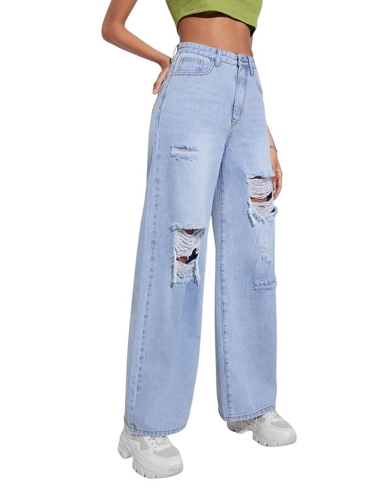 GRECIILOOKS Baggy Jeans for Women | High Waist Wide Leg Stylish for Girls Trendy Women's Pant | Loose Jean for Women's | Jean for Womens