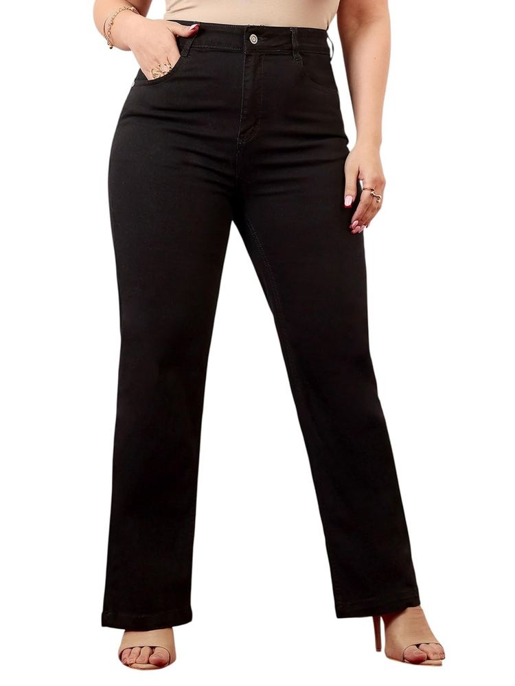 Miss Chase A+ Women's Straight High Look Regular-Length Stretchable Denim Jeans
