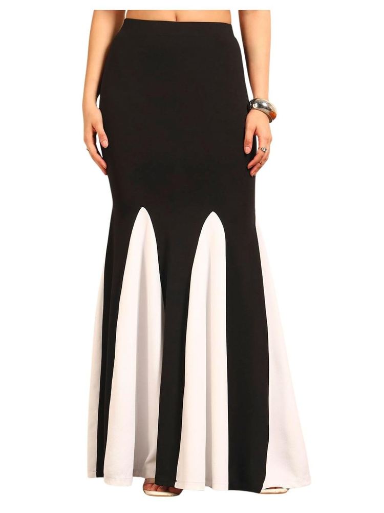 Tandul Women's Solid Black Cotton Blend Skirt -Maxi/Full Length WithWestern for Women - Soft & Breathable & Comfortable Outfits for Office, Casual, Festive & Party (11484)