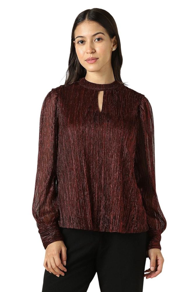 Allen Solly Women's Solid Regular Fit Blouse