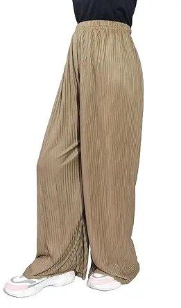 ARYANSH Shoppe Women's Wide Leg Palazoo Pant with Drawstring Pleated Fit Loose Trouser
