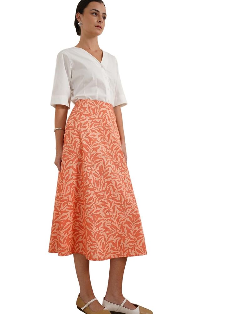 FableStreet Women Skirt Casual Wear | Flattering A-Line Fit High Rise Side Zipper Straight Hem Solid Design | Pure Cotton & Breathable Fabric for Everyday & Street Wear