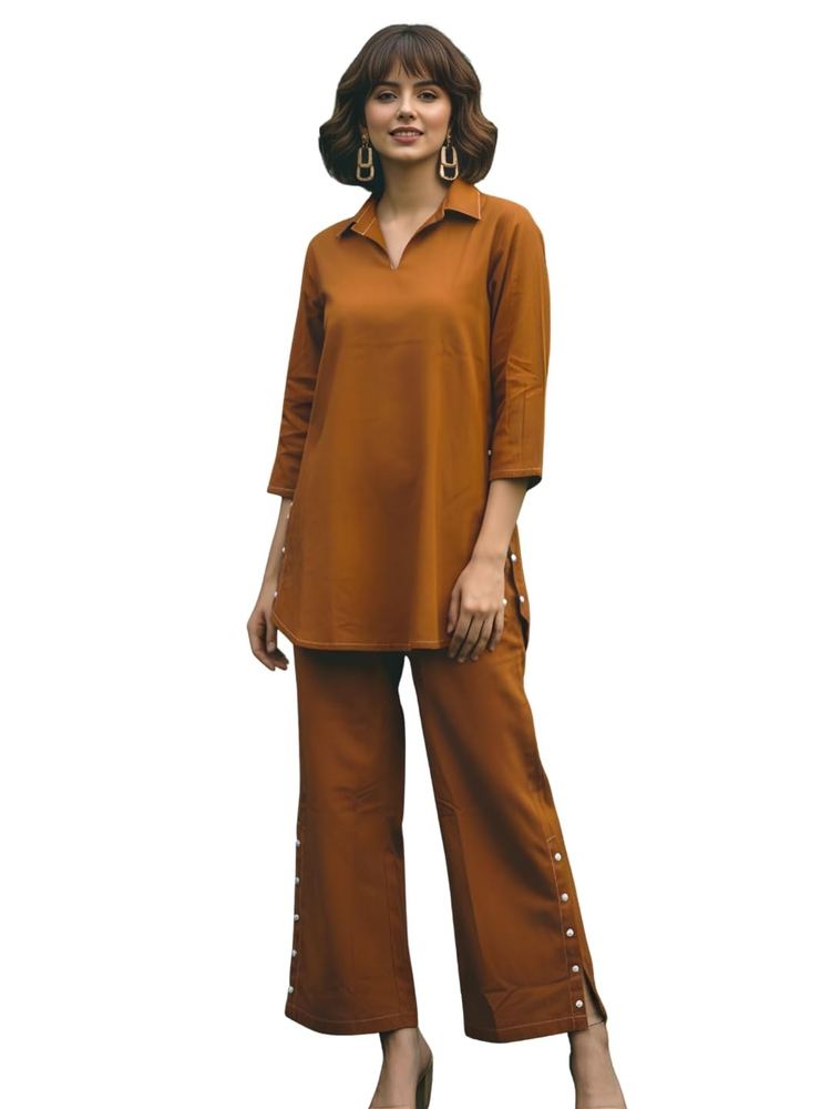 Women's Co-ord Set 3/4 Sleeve Midi for Party & Casual Occasions