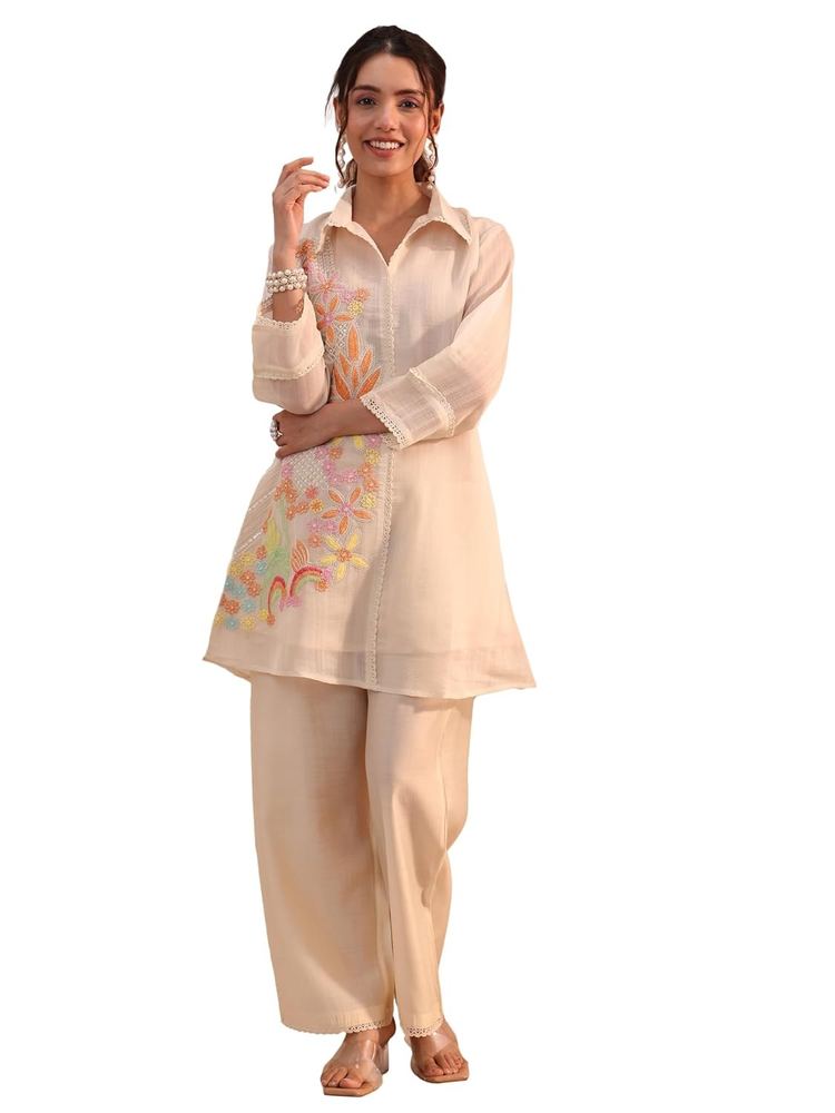 Libas Embroidered Chanderi Cotton Co-ord Set | Ethnic Wear |Wedding Dress | Ocassion Wear