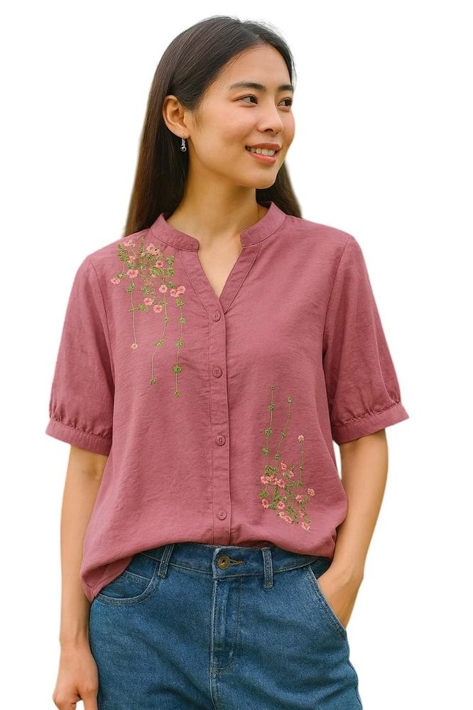 LITZO Shirts for Women - Korean Style Long Sleeve Button Down | Regular Fit Western Latest Stylish Office Wear Tops Women (NO-98-101)