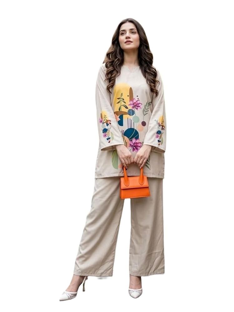Women's Multicolor Rayon Digital Printed Co Ord Set