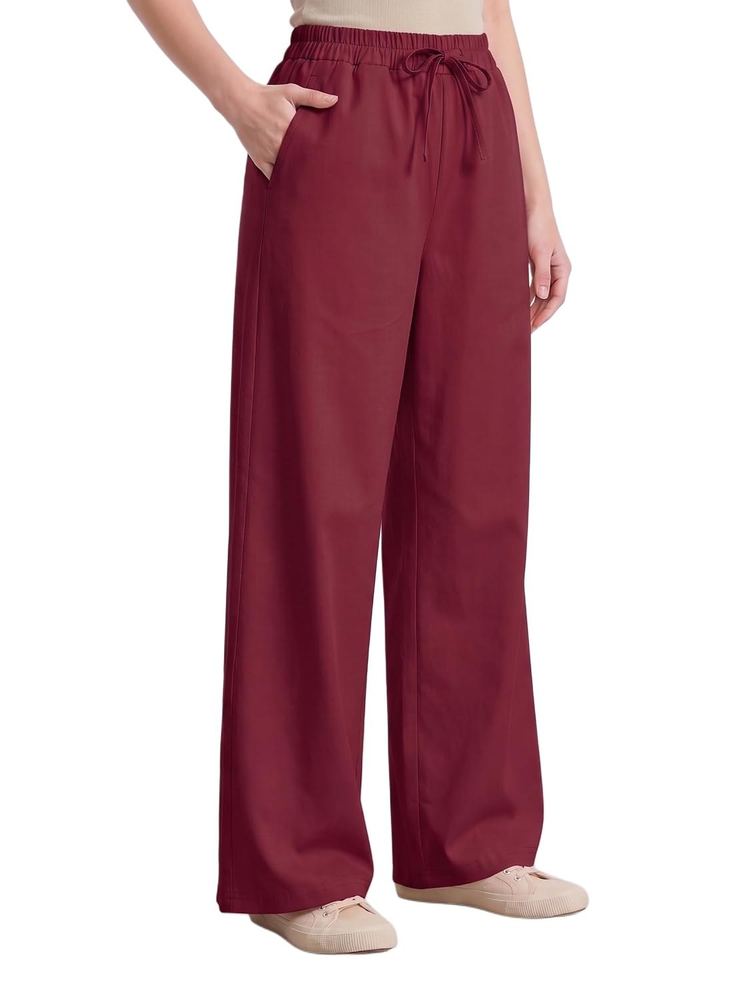 Vogaan Women's High-Waist Korean Trousers with Wide Baggy Fit | Trendy GenZ Streetwear Pants | Trousers | Women Trousers