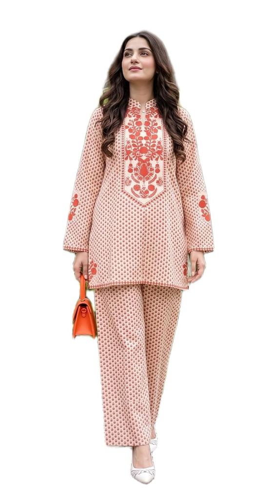 Women's Peach Ethnic Rayon Digital Printed Co-Ord Set
