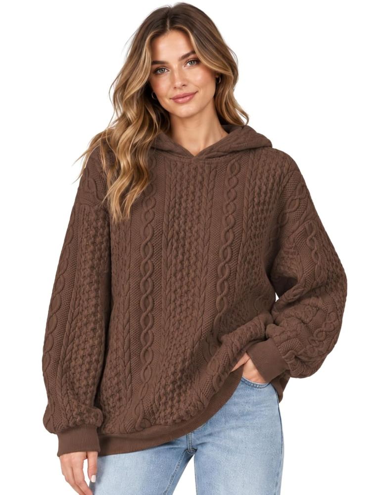 Leriya Fashion Hoodie for Women | Oversized and Sweatshirt | Full Sleeve Hoodies Pullover Chain Jacquard Regular Fit | Hoodies for Woman | Casual Sweatshirt Winter Wear Hoodie