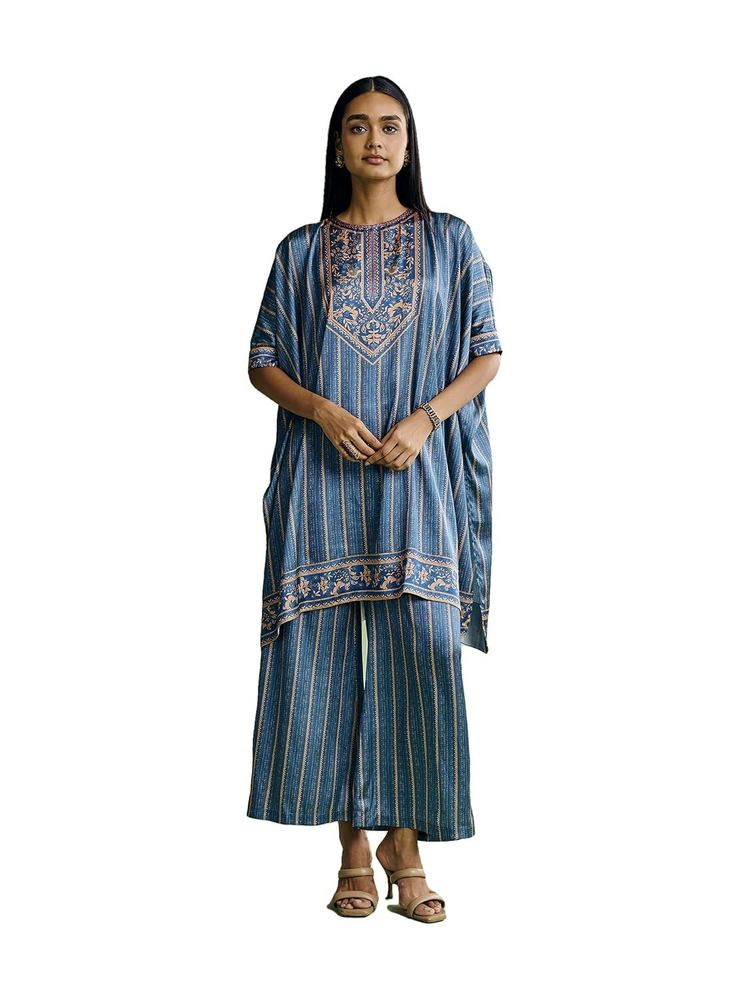 Aarke Ritu Kumar Blue Stella Kurta With Pant Cord Set