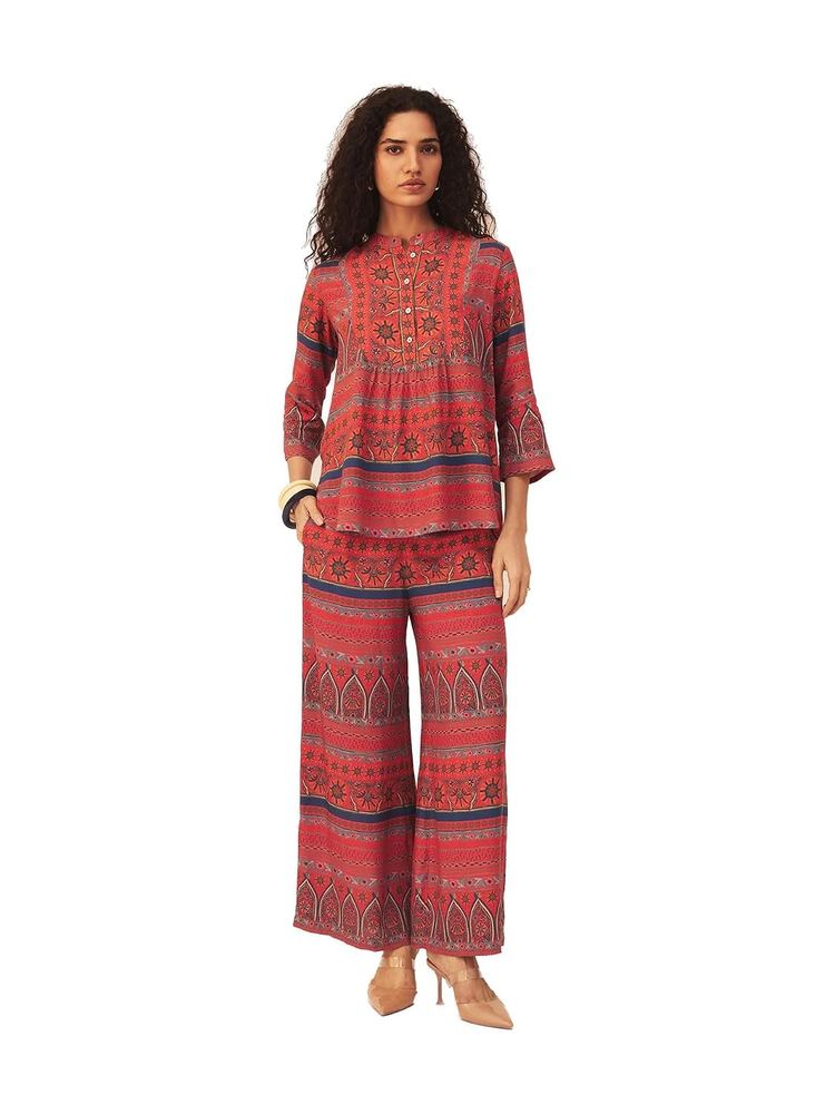 Aarke Ritu Kumar Red Orchid Kurta With Pant Cord Set