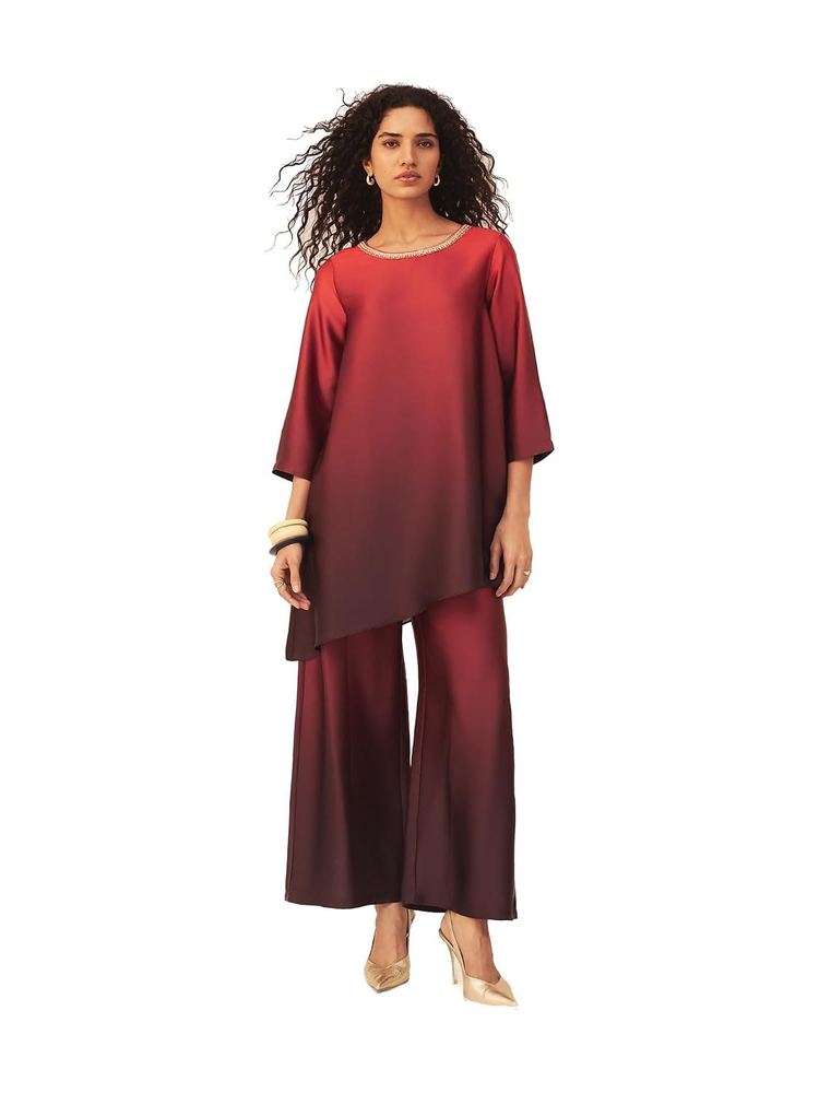 Aarke Ritu Kumar Rustic Brown Ombre Kurta With Pant Cord Set