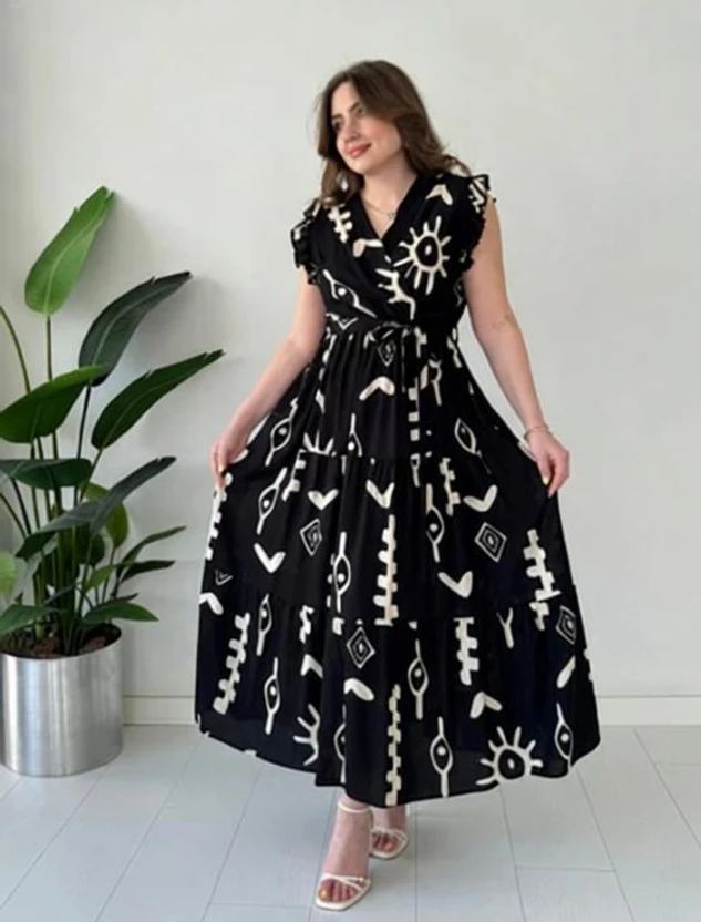 BLUERTONE Women A-line Black Maxi/Full Length Dress