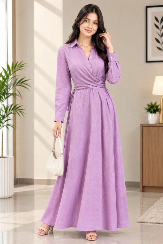 Brucella Women Gown Pink Ankle Length Dress