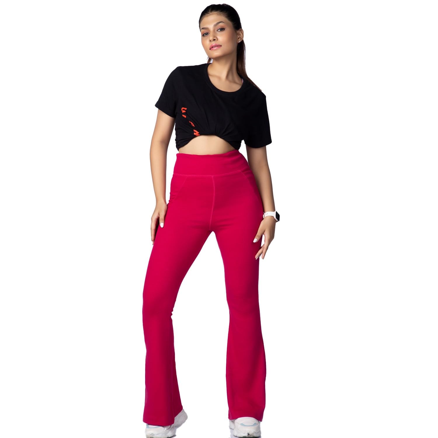 aastey Everyday Bootcut Pants for Women | Flare Cotton Pants with 2 Pockets | High Waisted Trousers | Bootcut Trousers | Ankle Length Trousers